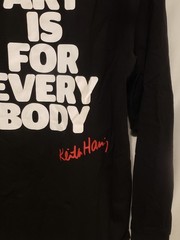Keith Haring POP SHOP LS Crewneck Pullover Graphic Shirt Men Large Black