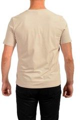 Hugo Boss Men’s Beige Logo Print Stretch Short Sleeve T-Shirt US L IT 52