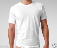 3 CALVIN KLEIN CREW OR V NECK WHITE BLACK GRAY SIZES S M L XL COTTON T-SHIRTS