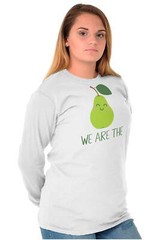 Fruit Humor Cute Funny Pun His Hers Couples Long Sleeve Tshirt for Men or Women