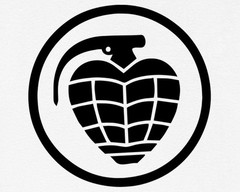 Heart Grenade Silhouette Love Bomb Graphic T-Shirt