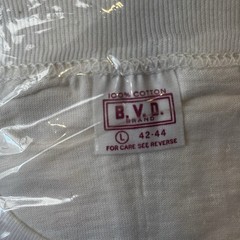 1970s BVD T-shirt Selvedge Pocket White Men’s Large New White Cotton Sportops