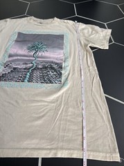 LIRA Graphic Tee Palm Tree T-Shirt Beige Grey Pink Blue Size Small