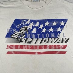 Vintage Speedway Racing Shirt Mens Large White Coors USA Moto Championship 80s