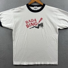 Vintage The Sopranos Shirt Mens XL White Ringer Bada Bing HBO Promo Tony Soprano