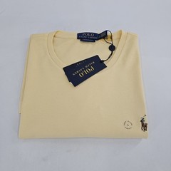 Polo Ralph Lauren Custom Slim Fit Soft T-shirt Pony Logo Mens LARGE L Yellow NEW