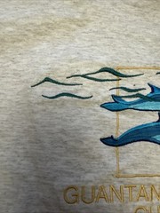 RareVintage Cal Cru Tag Dolphins, Stitched Guantánamo Bay T-Shirt Graphic Cuba S