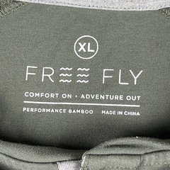 Free Fly Shirt Mens XL Green Bamboo Henley Performance Long Sleeve Stretch Tee