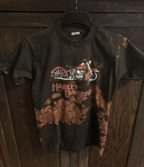 VINTAGE HARLEY DAVIDSON PANHEAD SHIRT DYED FADED 1980s