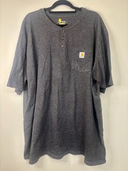 Carhartt Gray Solid Henley T-Shirt Short Sleeve Original Fit Men’s 3XL Tall