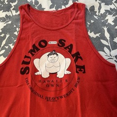 Vtg 90s Crazy Shirts Honolulu Sumo Sake Tank Top Red Single Stitch Design 143 XS