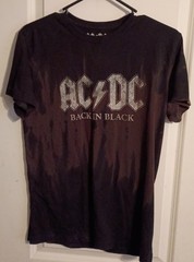AC/DC Back In Black Tye Die Short Sleeve Rock Shirt Size Small