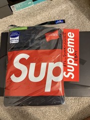 Supreme X Hanes Black Tagless Tees Size Large