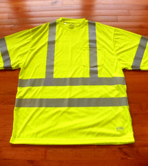 NWOT BERNE Safety Shirt Class 3 Level 2 Neon Yellow Reflective Stripe 2X