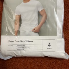 NWT Goodfellow 4 Pack Men’s Cotton Crew Neck T-Shirts White Size Medium 38-40″