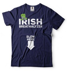 Irish Breathalyzer Blow here Funny Shirt St Patrick’s Day Tee Saint Patricks tee