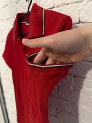 Moncler Polo Shirt Red Men’s XS (Tagged S) Maglia Manica Corta Logo Slim Fit