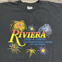 Vintage Riviera Hotel & Casino Single Stitch Graphic Tshirt XL Black VTG 90s