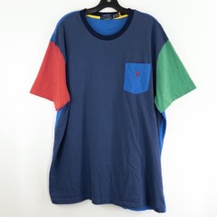 Polo Ralph Lauren Mens 2XB Colorblock Pocket T-Shirt Blue Red Green Big & Tall