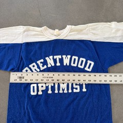 Vintage 60s Hockey Baseball Jersey Brentwood Optimist 3/4 Sleeve True 18.5×24