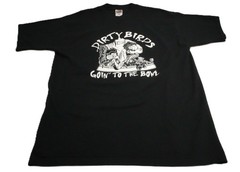 Dirty Birds Goin’ to the Bowl Graphic T-Shirt XL Black Heavy Cotton T0267