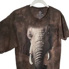 The Mountain Brown Elephant Print Tee, M