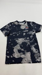 Nike Shirt Mens Small Black Gray Bleach Wash Bubble Allover Print Graphic Tee