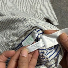 J.Crew Re-Imagined Mens Large Blue White Striped Cotton T-Shirt BG833 FA22