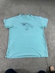 Patagonia Cardiff Surf Shirt Mens Large Blue Graphic Short Sleeve Slim Fit USA