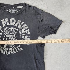 VTG Gas Monkey Garage Thrashed Distressed Gradient Sun Faded Worn WIP Paper Thin