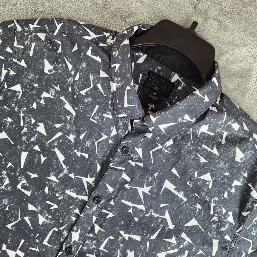 Billabong Garage Collection Shirt XL Black White Abstract Surf Skate Streetwear