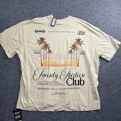 BoohooMAN Shirt Men’s XL, Oversized Extended Neck Tennis Palm Tee, 2013 Club