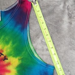 Colortone Men’s Multicolor Tie Dye Pineapple Graphic Tank Cotton Crew Neck M