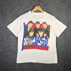 Vintage Mew Kids On The Block Shirt Mens Small White 80s 1989 Band Hangin Tough