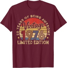 Retro 50th Birthday 1976 50 Year Old Birthday Party Unisex T-Shirt Size S-5XL