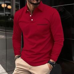 Mens Casual Shirts Grandad Long Sleeve Smart Work Business Golf Solid Tops