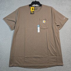 CARHARTT FAST DRY Shirt Mens XL Brown FORCE WORK Stretch Relaxed Fit Sun NWT
