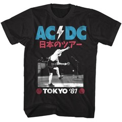 ACDC Tokyo Japan Tour 1981 Men’s T Shirt Angus Young Metal Rock Band Concert Top