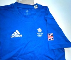 Adidas Training Shirt Team GB Olympic 100% Cotton Blue Men Women XS S M L XL 2XL