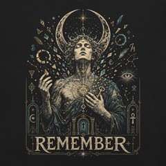 Remember Ancient Wisdom Shirt Sacred Geometry Esoteric Art Ouroboros Tee XS-5XL