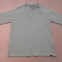 Faherty Cloud Cotton Henley Shirt Mens XL Teal Heather Long Sleeve Pima