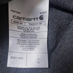 Carhartt TK0231-M Loose Fit Long Sleeve Logo T-Shirt Dark Gray Men’s L