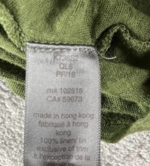 John Varvatos Wooster Shirt Mens Medium Green Linen Slim Fit V Neck Casual READ