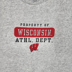Wisconsin Badgers Shirt Mens XL Gray JanSport Athl Dept Logo Graphic Tee