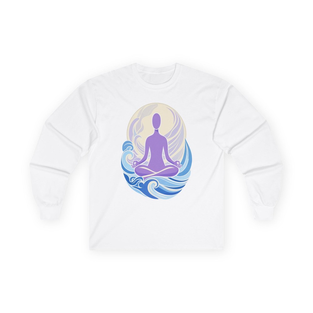 Long Sleeve Tee Zen Flow Logo Chill Vibe Unisex Made in USA