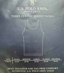 NEW U.S. Polo Assn Men’s 3 Pack Ribbed Tanks A Shirts White Sizes Large ONLY