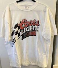 Vintage Coors Light Racing Logo T-Shirt Size XL NASCAR Stock Car Beer Promo Flag