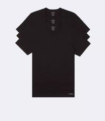 3 CALVIN KLEIN SLIM FIT BLACK WHITE CREWS S M L XL COTTON T-SHIRTS UNDERSHIRTS