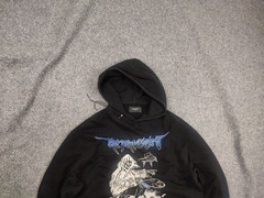 Represent Clo Hard 2 kill Logo Black Faded Color vintage Oversized Pocket hoodie