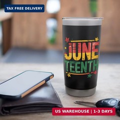 Juneteenth Party Outfit Black Independence Day Merch Stainless Steel Insulated T